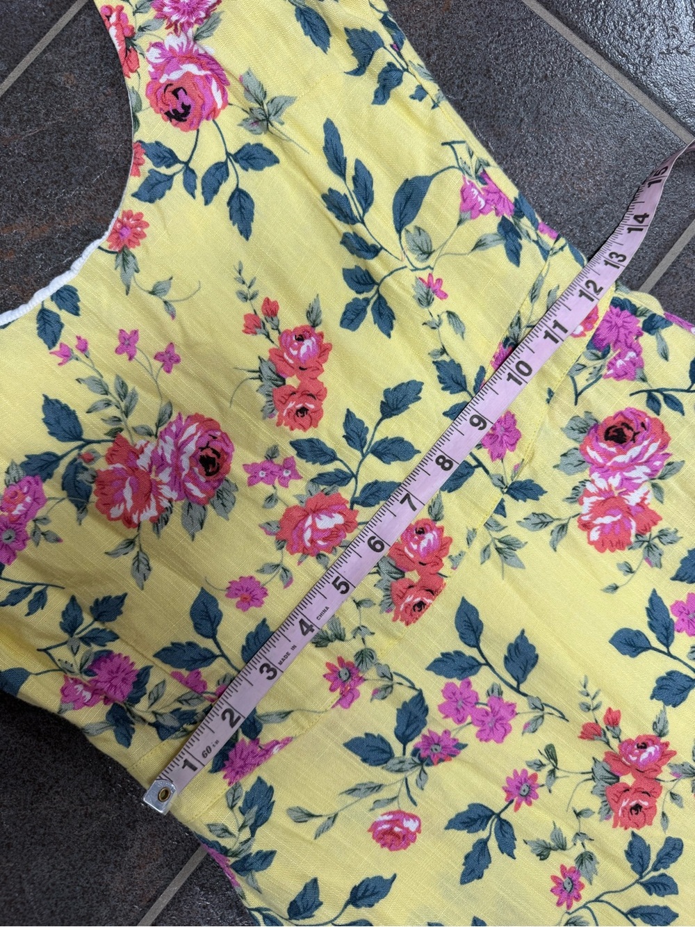 Kiel James Patrick Flower Garden Sleeveless Midi Dress Linen Blend Yellow 0 - Picture 10 of 13